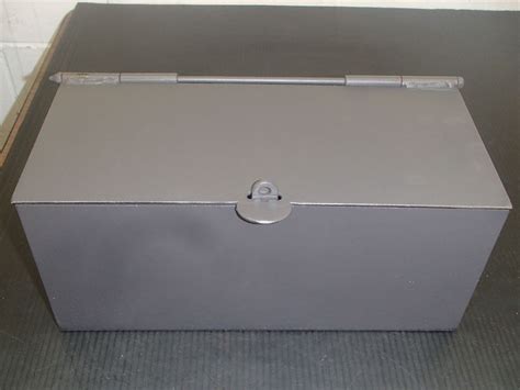 padlockable steel storage box|metal lock box with handle.